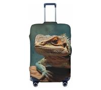 GTKSYNVE Lizards Luggage Cover for Suitcase Tsa Approved, Spandex Stretch Suitcase Protector Washable Baggage Covers Travel Luggage Sleeve Large Suit Case Cover Fit 18-32 Inch, Black, M