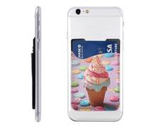 GTKSYNVE Many colored ice cream Phone Wallet Stick On, Leather Phone Card Holder, Adhesive Credit Card Holder for Phone Case, Id Card Pouch Sleeve Compatible for Most of Cellphone