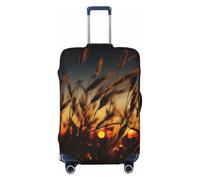 GTKSYNVE Night brown wheat Luggage Cover for Suitcase Tsa Approved, Spandex Stretch Suitcase Protector Washable Baggage Covers Travel Luggage Sleeve Large Suit Case Cover Fit 18-32 Inch, Black, M