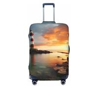 GTKSYNVE Rainbows Lighthouse Seaside Luggage Cover for Suitcase Tsa Approved, Spandex Stretch Suitcase Protector Washable Baggage Covers Travel Luggage Sleeve Large Suit Case Cover Fit 18-32 Inch