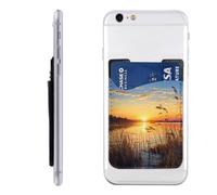 GTKSYNVE Reeds by the river Phone Wallet Stick On, Leather Phone Card Holder, Adhesive Credit Card Holder for Phone Case, Id Card Pouch Sleeve Compatible for Most of Cellphone