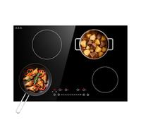 GTKZW Induction Hob 77 cm 6400 W, Self-sufficient Built-in Hob 4 Plates, 9 Levels with Independent Timer, Boost Function and Child Lock for Large Kitchens
