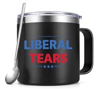 Gtmileo Liberal Tears Mug-14oz Stainless Steel Insulated Coffee Mug, Conservative Republican Gifts for Men, Birthday Christmas Gifts for Men, Funny Gift for Friends and Colleagues, Black