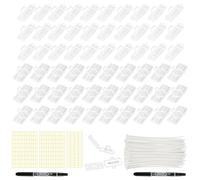 GTNCE Cable Labels Tags Write on White 100 Piece Cable Tags for Marking Wires Cable Identification Tags with 100 Cable Ties 4 Small White Stickers 2 Marker for Electronics, Home Office