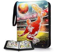 GTNCE Football Card Collection Album, 50 Pages for 400 Cards, Waterproof PU Leather, Portable Card Holder with Zipper, Compatible with Football & Sports Cards for Kids