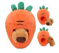 GTNCE Teddy Capybara Plush Large 30 cm 2 in 1 Orange Carrots Cute Stuffed Animal Capybara Toy Gifts for Girls Kids Men Boys Women Detachable Christmas Halloween Birthdays Playtime Decoration