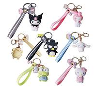 GTONEE 7pcs Novelty Keychain Sets Kawaii Anime Cartoon Figure Pendant Key Chain Cute Keychain Keyrings Accessories for Women Men Girls Boys, Bag Charms, Car Keychain, 7 Styles, Corlorful, Medium