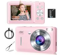 Gtonster Pink 16X Zoom Digital Camera, FHD 1080P, Face Detect, Smile Capture, Anti Shake, Portable Camera for Teens Boys Girls