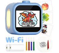 Gtonster Sticker Printer, 3.5" HD Touchscreen Mini Thermal Inkless Printer with Ambient Light, WiFi Portable Sticker Maker Machine with 2000mAh Battery for Kids DIY, Journaling & Gift(Blue)