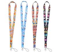 GTOTd Cartoon Cowboy Lanyard (4 Pcs) for Keys Wallet Badge Holder,Merchandise Keychain Cute Carroon Decorations Office Party Supplies Gifts for Teens Students