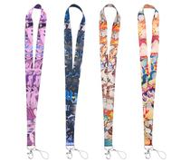 GTOTd Cute Cartoon Lanyard (4 Pcs) for Keys Wallet Badge Holder,Merchandise Keychain Pixel Video Game Decorations Office Party Supplies Gifts for Teens Students