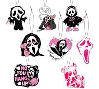 GTOTd Horror Scary Air Freshener Card Pendant (8Pack Refreshing Ice Scent). Gifts Merch Movie Car Supplies Accessories Christmas Decor for Hanging Rearview Mirror Pendant Supplies Decor Car Interior