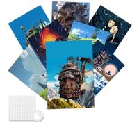 GTOTd Moving Castle Wall Poster 8-Pack 11.5" x 16.5",Anime Movie Merch Party Unframed Version HD Printing Poster for Living Room Bedroom Club Wall Art Decor