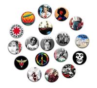 GTOTd Rock Singer Pins Set (18Pcs 1.5 inch 3.8cm). Gifts Decor Brooch Rock Music Badges for Bags Backpack Jacket Clothing Accessories Crafts for Teens