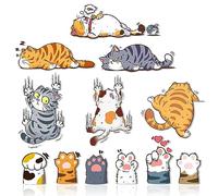GTOTd Scratch Cat Car Decal Sticker(12 Pcs) Funny Cartoon Cute Cat Gifts Merch Party Supplies Bumper Decal Decor for Car Truck Wall Window