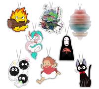 GTOTd Spirited Cute Away Air Freshener Pendant (8Pack Fresh Ice Scent) Gifts Merch Cartoon Car Supplies Accessories Christmas Decor for Hanging Rearview Mirror Decor Car Interior