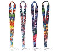 GTOTd Super Hero Lanyard (4 Pcs) for Keys Wallet Badge Holder,Merchandise Keychain Hero Movie Decorations Office Party Supplies Gifts for Teens Students