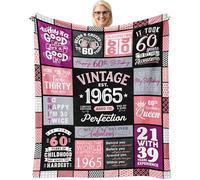 Gtouaz 50th Birthday Gifts for Women Throw Blanket 60" x 50", Pink-60, 60" x 50"