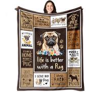 Gtouaz Pug Gifts for Women Throw Blanket 60" x 50"