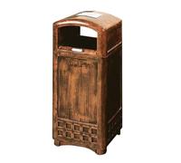 GTOULHH Disposal Bins Retro Trash Can Square Hotel Lobby Shopping Mall Metal Trash Cans Durable Garbage Can For Indoor Workplace Waste