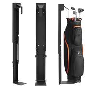 Gtouse Wall Mount Golf Bag Storage Stand Rack, Foldable Wall Mount Golf Bag Holder,Height Adjustable in Freedom, Golf Bag Storage Rack for Garage, Golf Clubs, Home, Basement