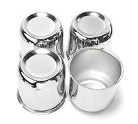 GTownWorks 4Pcs 2.91inch Trailer Wheel Center Caps Fit 2.91"-2.95" Center Bore Truck Trailer RV SUV Wheels Rims, Carbon Steel Silver Hub Covers