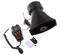 GTP 100W 7 Tone Car Truck Siren Emergency Sounds Electric Horn with Mic PA Microphone Speaker System Amplifier - Hooter/Blaring Police/Ringing Fire Alarm/Ambulance/Siren/Traffic Sound