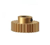 GTPBAO 1pca Brass Cylindrical Gear 0.5 Module 61 Teeth Spur Gear with Step 0.5M 61T Straight Teeth Motor Driver Pinion M3 screw shaft hardware(10MM BORE)
