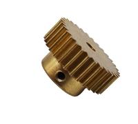 GTPBAO 1pcs Spur Gear 0.5 Module 65 Teeth Brass Cylindrical Gear with Step 5mm Width Straight Teeth 0.5M 65T Motor Pinion shaft hardware(3mm bore)