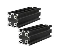GTPBAO 2pcs 4040 V Type Slot Aluminum Extrusion Profile 40x40mm Square Rail Tube for Climbing Rack Furniture Frame Display Cabinet Extruded rail(Black,350mm long)