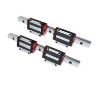 GTPBAO 2pcs HGR15 Square Linear Guide Rail with HGW15CC Square Slider Block 15mm Width Linear Motion Slide Guide for Conveying Device load rail(750mm 29.53" long)