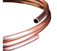 GTPBAO Copper Tube 99.9% T2 Copper Conditioning Pipe OD 2mm 3mm 4mm 6mm 8mm 10mm 12mm 14mm 16mm Straight(1 Meter x 6mm x 0.8mm)