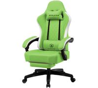 Gtplayer Gaming Chair With Footrest, Ergonomic Computer Desk Chair With Pocket Spring Cushion, Home Office Chair, Green