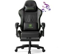 Gtplayer Gaming Chair With Speakers, Computer Chairs With Footrest Bluetooth Linkage, Ergonomic Height Adjustable Pc Chair, Green