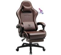 Gtplayer Gaming Chair With Speakers, Ergonomic Computer Chairs With Footrest And Bluetooth Linkage, Light Brown