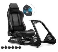 GTPLAYER Racing Simulator Cockpit with Seat, Sim Racing Cockpit Multi-function Adjustable Gaming Wheel Stand for G25 G27 G29 G920 G923 T300 PS5 PS4 Xbox, Without Wheel, Shifter & Pedals