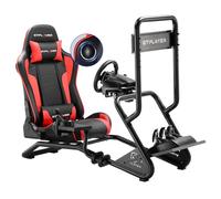 GTPLAYER Racing Simulator Cockpit with Seat, Sim Racing Cockpit with 3D Stereo Speakers, Monitor Holder, Adjustable Steering Wheel Mount, Gear Shift Holder and Pedals Multi-function Adjustable