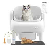 GTPLAYER Self Cleaning Cat Litter Tray Open-Top Automatic Cat Litter Box | Automatic Litter Box, No Scooping, App-Operated, Deep-Cleaning, with Scented Stone Waste Bags&Litter Mat