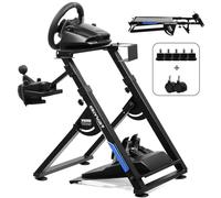 GTPLAYER Steering Wheel Stand for G25 G27 G29 G920 Foldable Racing Wheel Stand with Cup Holder Adjustable Height/Angle, Driving Simulator Gaming Wheel Stand