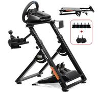GTPLAYER Steering Wheel Stand for G25 G27 G29 G920 Foldable Racing Wheel Stand with Cup Holder Adjustable Height/Angle, Driving Simulator Gaming Wheel Stand
