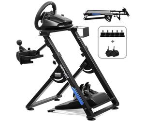 GTPLAYER Steering Wheel Stand for G25 G27 G29 G920 Foldable Racing Wheel Stand with Cup Holder Adjustable Height/Angle, Driving Simulator Gaming Wheel Stand