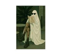 GTQZSAF Cool Ghost Reading Magazine（71） Canvas Poster Bedroom Decor Landscape Office Room Decor Gift 20x30inch(50x75cm)