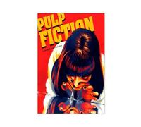 GTQZSAF Pulp Fiction Movie Poster, Mia Wallace Smoking Canvas Poster Wall Art Decor Print Picture Paintings for Living Room Bedroom Decoration 20x30inch(50x75cm)