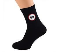 GTR 60th Birthday 60 MPH Speed Limit Road Sign Black Socks Large Mens UK Size 5-12 EUR 39-46 US 6-7 (X6N058)