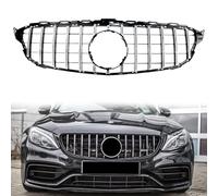 GTR C Class Grill Front Grille for Mercedes Benz C300 C200 C250 2015 2016 2017 2018 without Camera Model, NOT Fit for C63 AMG S Style Silver