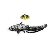 GTR F46 wells Catfish Fish Fishing English Pewter Lapel Pin Badge XTSPBF46