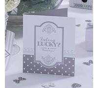 GTR Pack of 10 Chic Boutique Lottery Ticket Holders White & Silver