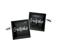 GTR-Prestige Giftware Black Square Nevision Wedding Text Cufflinks Boxed Available in Different Roles/Titles (Godfather)
