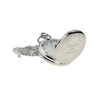 GTR-Prestige Giftware Engraved Tempus est Pecunia Design Silver Pocket Watch