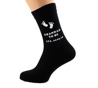 GTR-Prestige Giftware Grandad to Be Personalised ETA Date or Month Mens Black Socks UK Size 5-12 - X6N669 (PLEASE SEE INSTRUCTIONS ON LISTING)